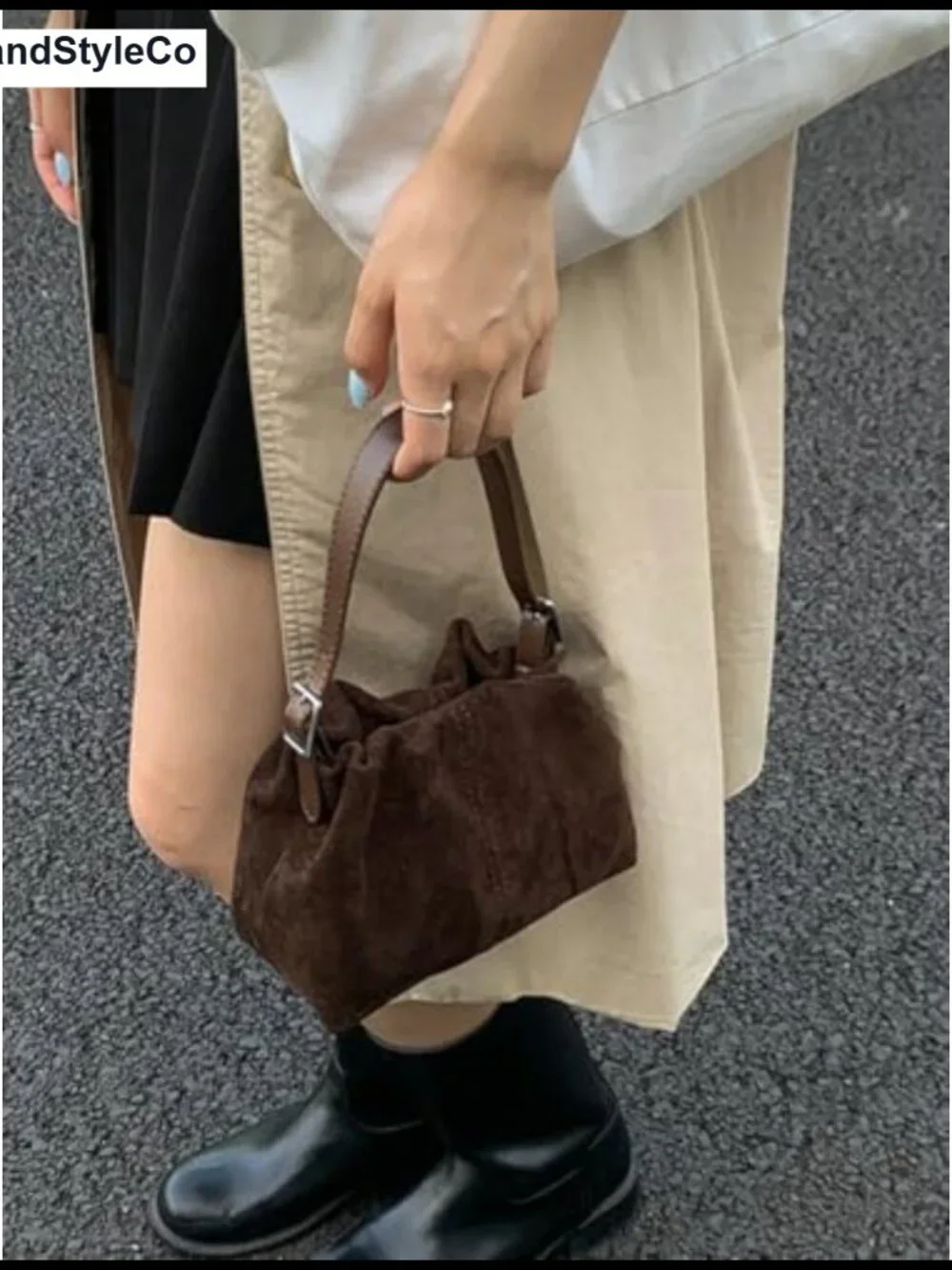 Suede Tote Bag Women Pleated Cloud Handbag Shoulder Crossbody Purse Dumpling Bag